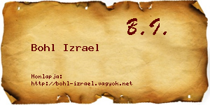 Bohl Izrael névjegykártya
